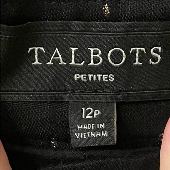 Talbots black ankle pants with golden specks size 12P - Picture 9 of 12
